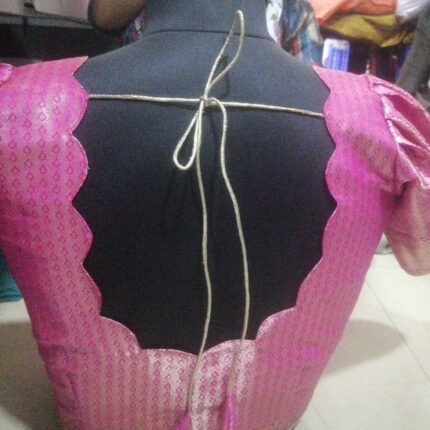 Pink cut work blouse